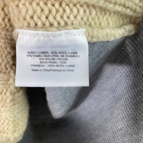Womens Tory Burch‎ Turtleneck Cable Knit Sweater Tan Gray S - Picture 8 of 10